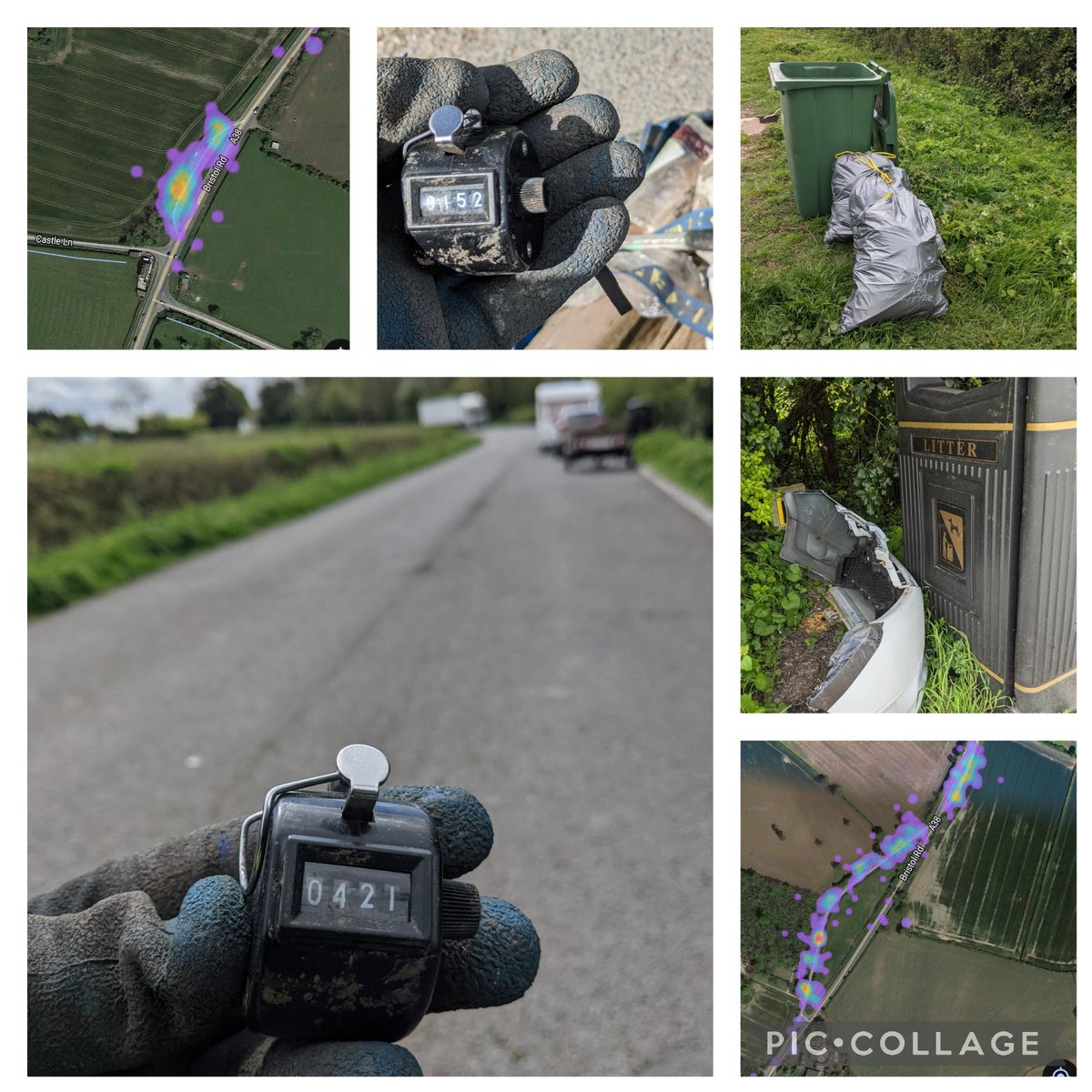 3 hrs & 2 #A38 lay-bys #Buttyman & #BurgerVan & 152 & 421 #litter items. Didn't tackle any more due the #aroma of #farmers #muckspreading in the area. This has been absorbed into my skin & clothes to give her another smell to complain about 🤢 Supporting @StroudDC @TruckersUp.