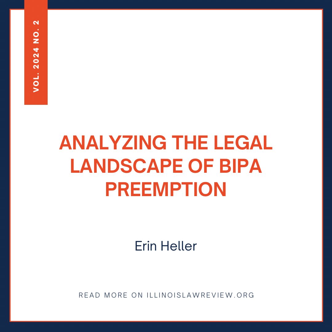 2024 U. Ill. L. Rev 645

In this Note, this Author surveys the success and viability of various preemption arguments and recommends that states abdicate a private right of action for violations of biometric information privacy laws.

Read more here: illinoislawreview.org/print/vol-2024…