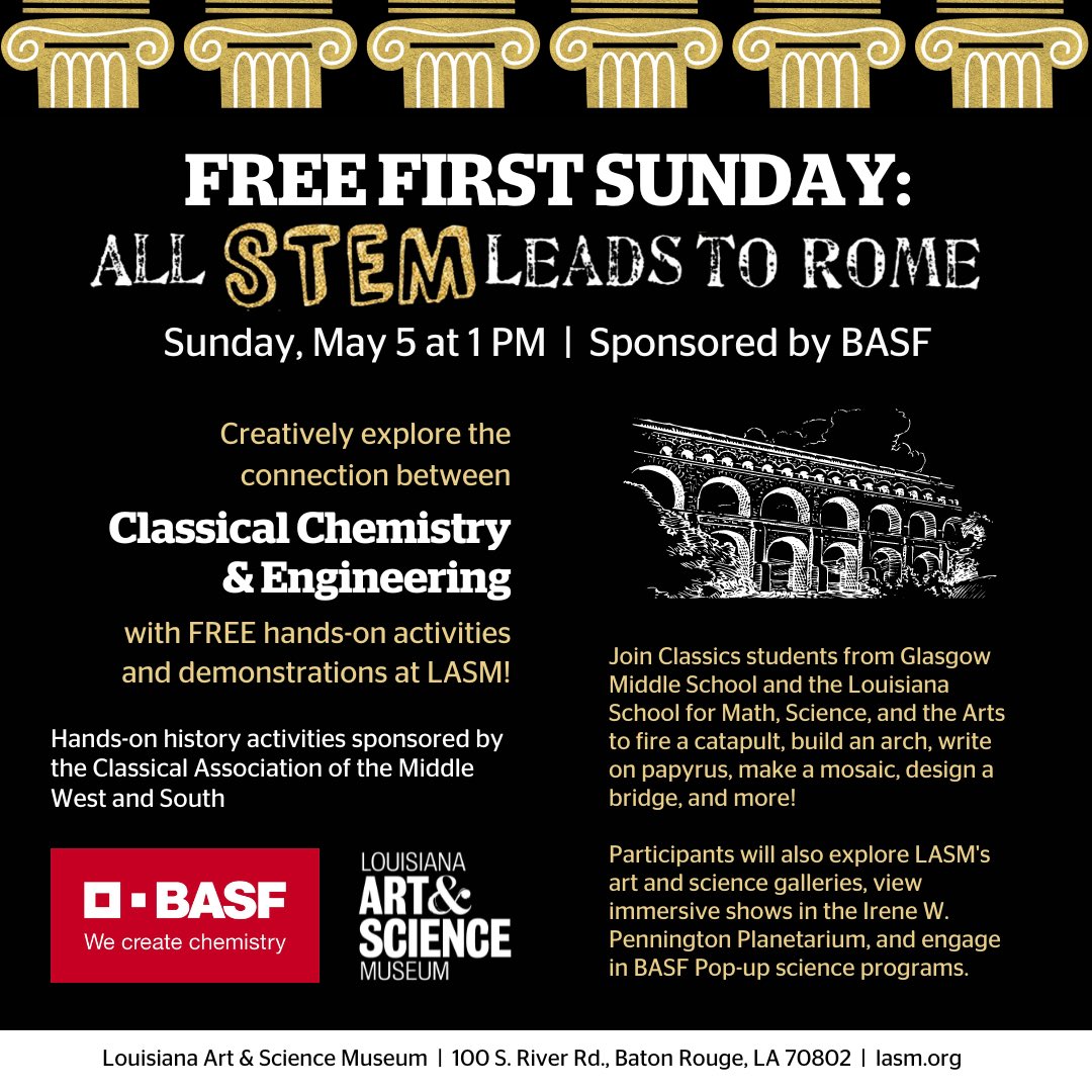 Year 3 of free #RomanTechnology #STEM fun at #LASM. Come see us!! 🖤⚒️