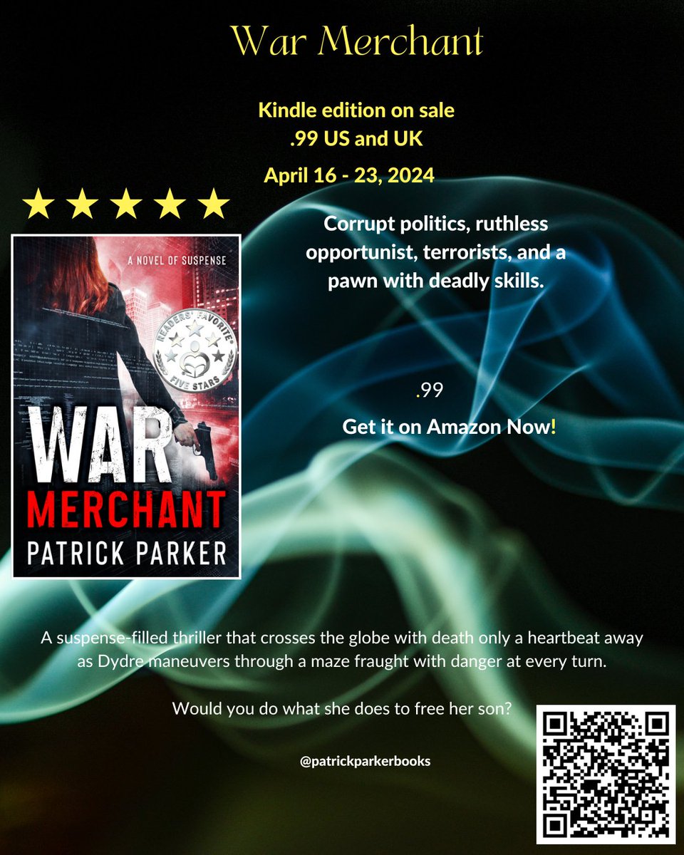 ★★★★★
War Merchant

On sale now! Only .99 US and UK

Get War Merchant now! amzn.to/3Coz5Eo

#suspense #action #fiction #femaleprotagonist #doublecross #espionage #murder #blackmarket #crime #intrigue #thriller #FemmeFatale #suspensethriller #betrayal #deception