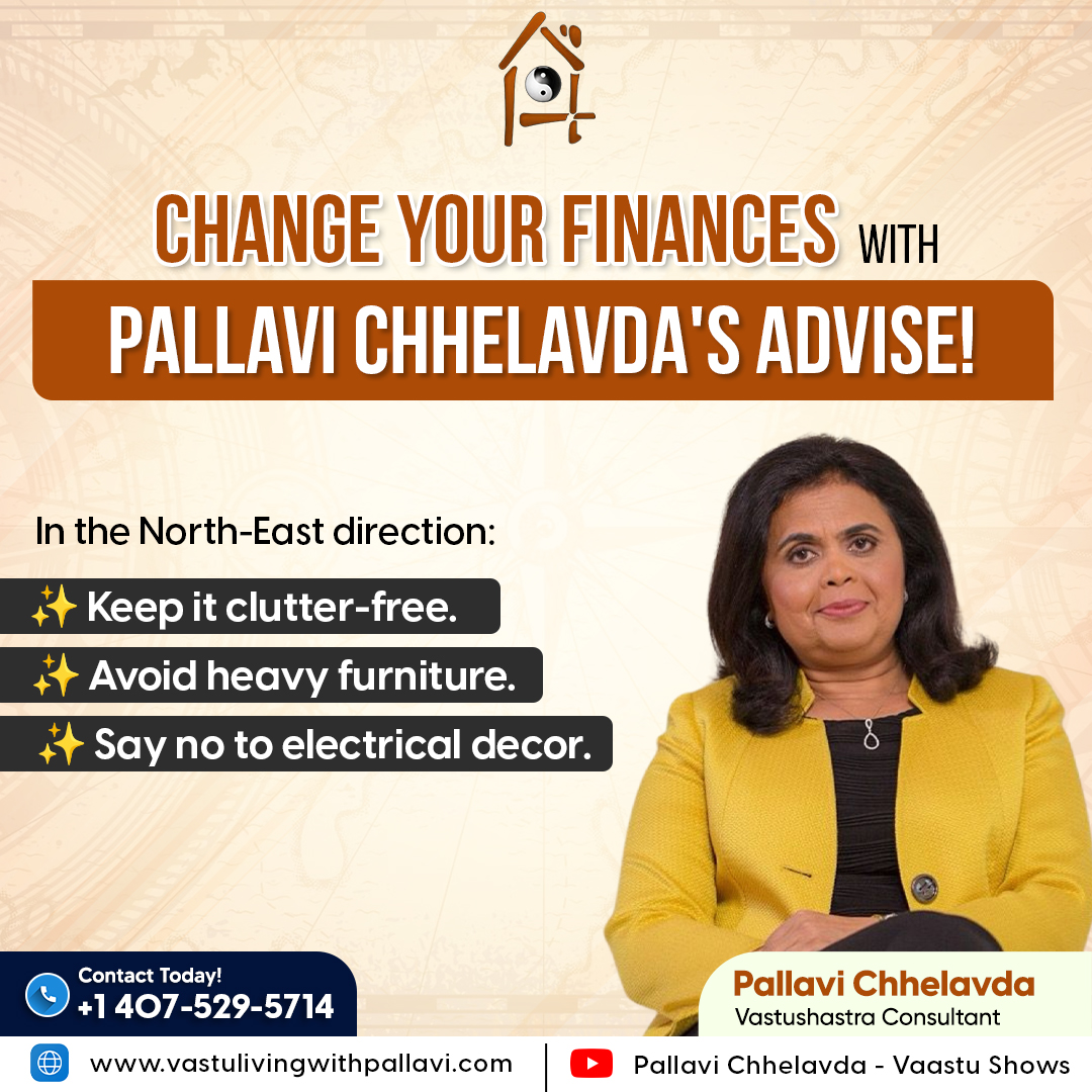 Having trouble with money? 

Pallavi Chhelavda knows what to do!  

Here are some of her expert tips on how to change your place and your luck.  

Watch the full video on Facebook:  

fb.watch/ru59iXY5OT/  

#FinancialWellness #VastuTips #ExpertAdvice #vastushastra