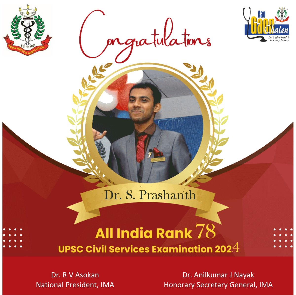 Congratulations ! former National convener of Indian medical association medical student network.(IMA -MSN)