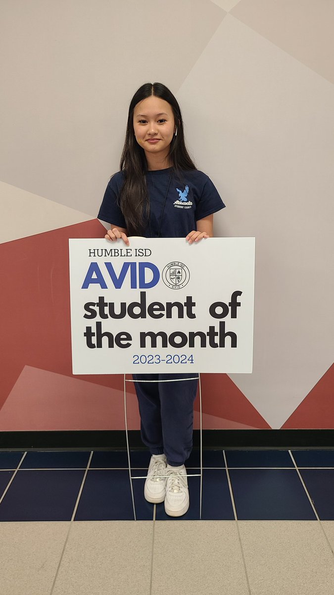 Congratulations, Jasmine, our AVID student of the month!🎉 She embodies AVID's philosophy of service and is an amazing ambassador for AHS!🤩 #AVID #GoBeyond @HumbleISD_AHS