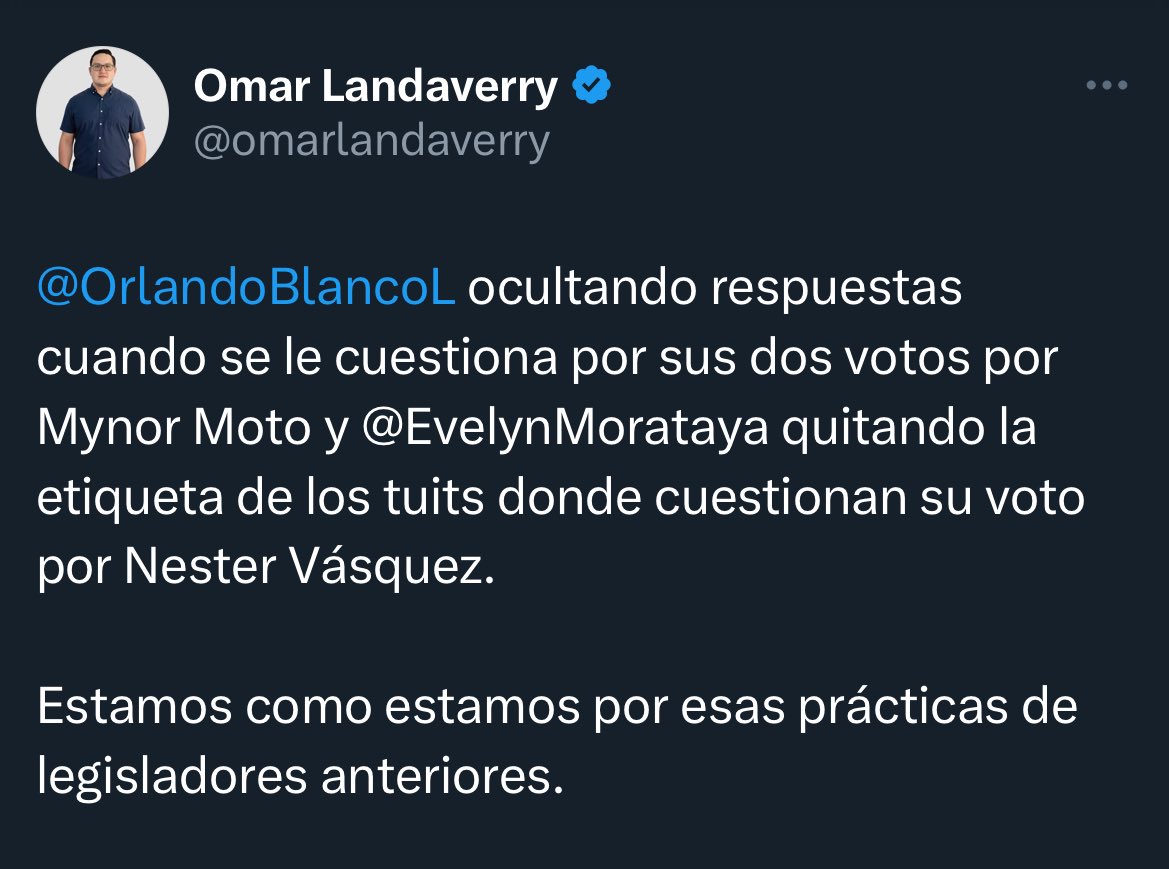 Gracias por darme la razón, quitándose la etiqueta del tuit @EvelynMorataya. Qué pena que poco a poco vayan regresando a prácticas anteriores.