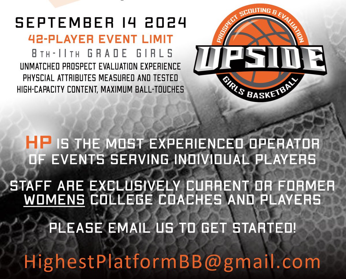 What are YOU doing to get better this Summer ?? We have activities/events for 7th-12th grade girls, college prospects and current college players, with: ☑️ max limit on attendees ☑️ peerless coaching ☑️ top-shelf formats ☑️ multi-day discounts HighestPlatformBB@gmail.com