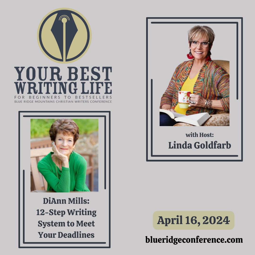 Today on Your Best Writing Life Podcast we welcomed DiAnn Mills! Hope you’ll check it out. You can find all episodes on our website with the link in our Bio!

#brmcwc #yourbestwritinglife #BRMCWCpodcast @stop2pray @edwinaperkins @tickledpinktam @Lindagoldfarb @diannmills