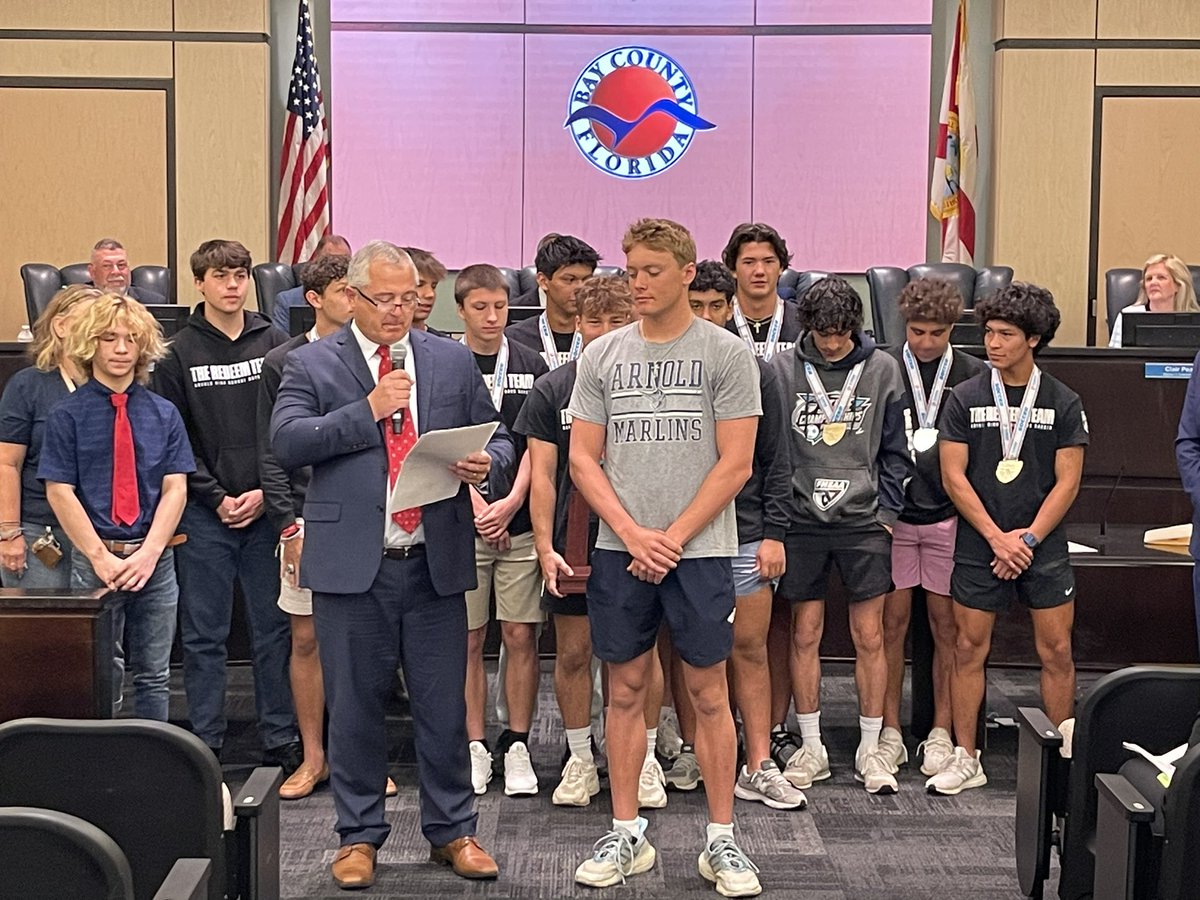 BDS_Supt's tweet photo. πββοΈπ A huge thank you to the Bay County Commissioners for recognizing our State Champion athlete Ben Parsons from @ArnoldMarlins for his outstanding achievements in swimming! We are proud of you, Ben! π #StateChampion #Swimming #ArnoldHighSchool https://t.co/fm4OGd5Y9Y