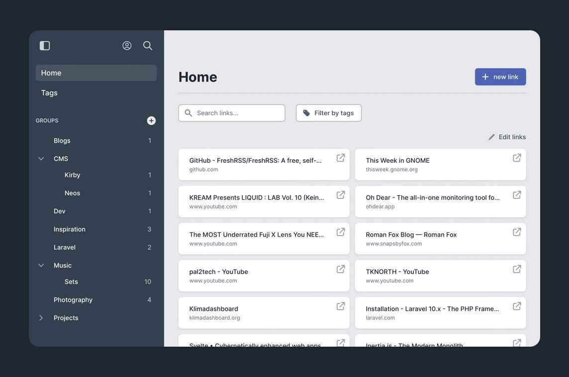 Servas is a self-hosted bookmark management tool #madewithsvelte, featuring tags, groups, a 'later list', a browser extension & more 🔖 - madewithsvelte.com/servas