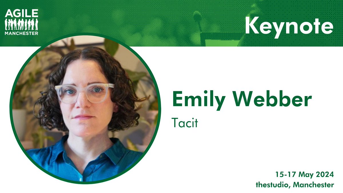 agilemanc's tweet image. Say hello to our third keynote, Emily Webber!
A UK-based independent organisational consultant, coach, trainer and speaker, @ewebber will be sharing her keynote 'Team memory, sharing and serendipity in hybrid workplaces' at #AgileManc
Get your tickets: agilemanchester.net/tickets
