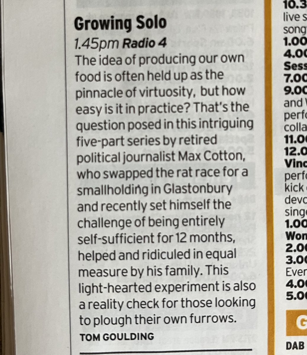 'Growing Solo' is our first series commission for @bbcradio4 and it's 'Today's Choice' in the @RadioTimes Starts on Monday 22 April. 😀 bbc.co.uk/programmes/m00…