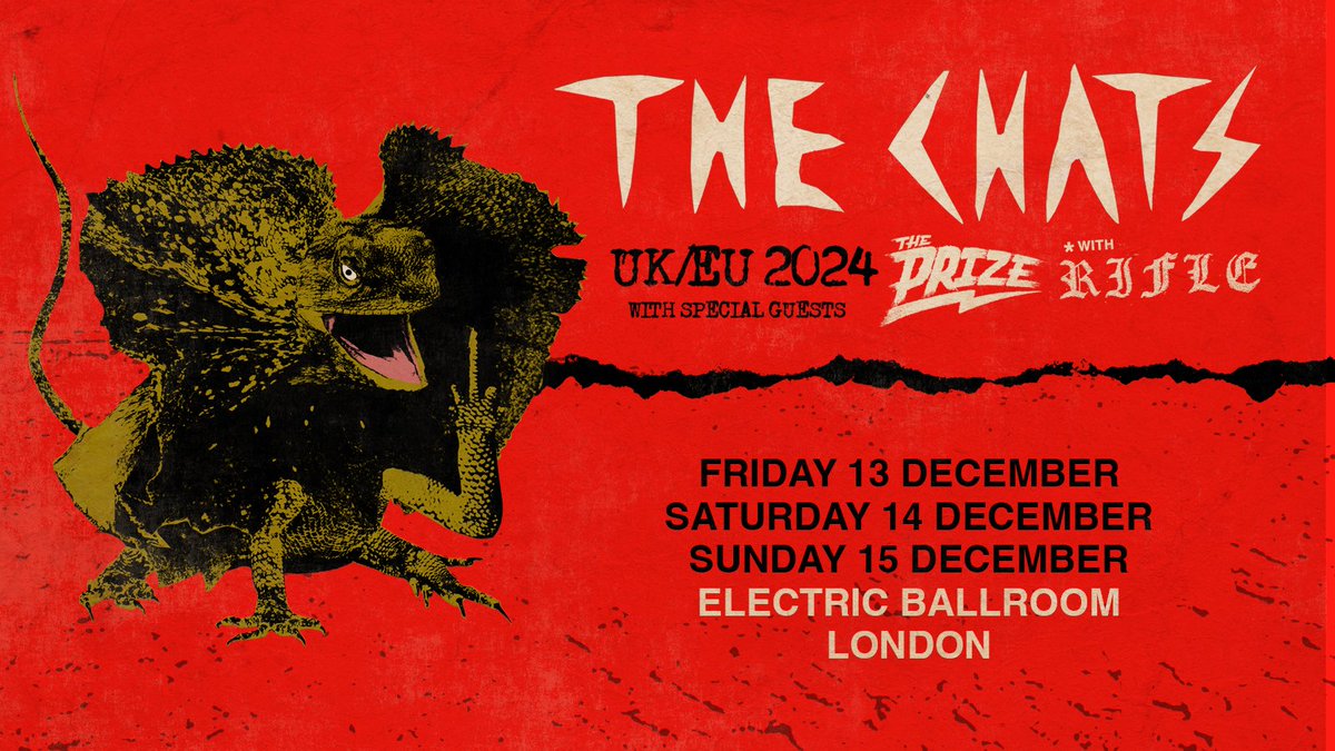 📣New Show Announcement 📣 Aussie punk rock trio @thechatsband will be heading to London’s Electric Ballroom in December, playing 3 massive shows on the 13/14/15th Dec 2024! Tickets will go on sale Fri, 19th April at 10am!!