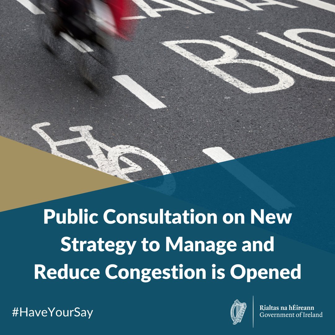 🛣️A new strategy was launched to manage and reduce congestion on Irish roads - 'Moving Together: A Strategic Approach to Improving the Efficiency of Ireland's Transport System' 📝A public consultation has been launched here: gov.ie/en/consultatio…