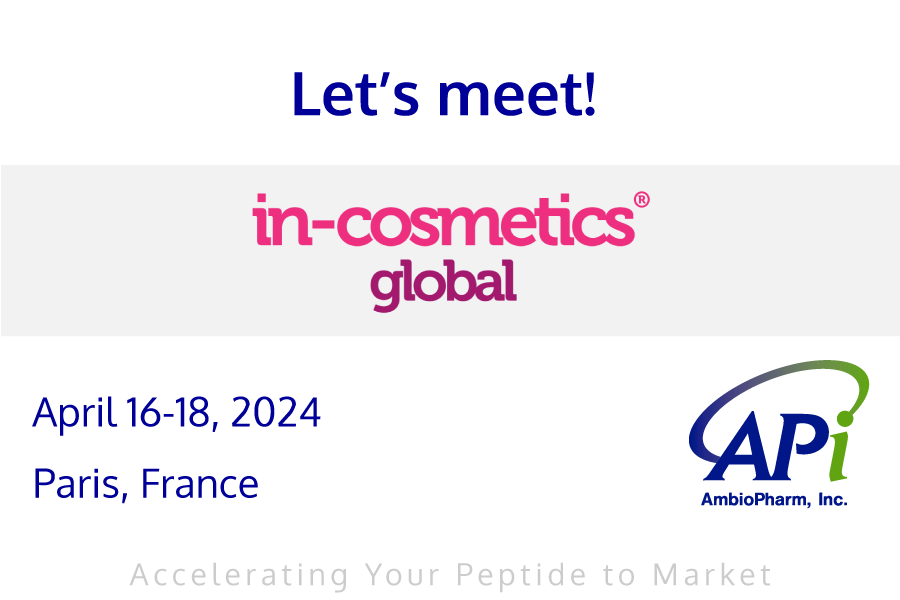 We are currently attending #InCosmeticsGlobal in Paris, France! 
Contact us to schedule some time to meet to discuss your cosmetic peptide manufacturing needs and learn how we can be your peptide manufacturing partner: ambiopharm.com/event/in-cosme… #incosGlobal #cosmeticpeptides