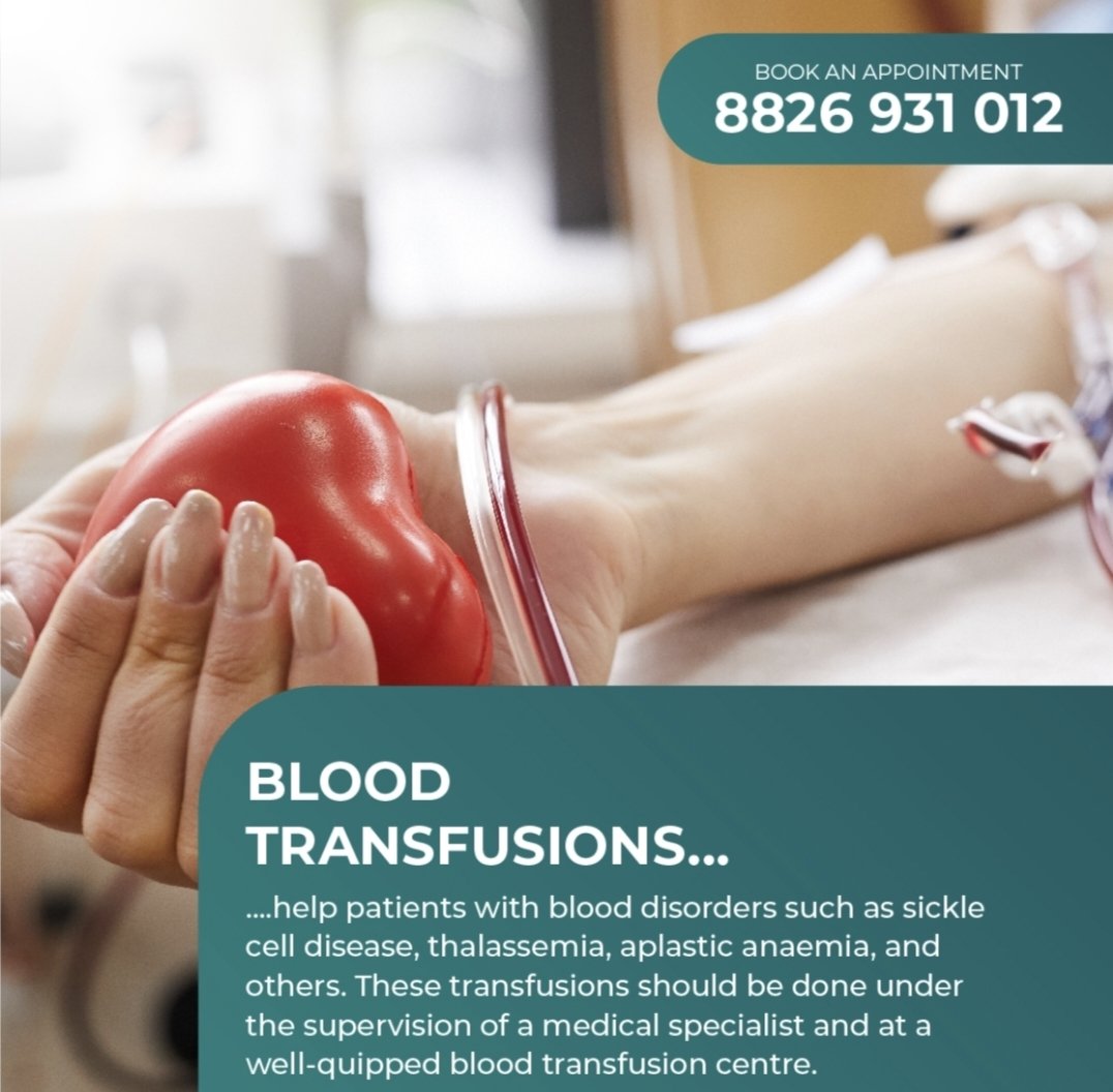 #Bloodtransfusion plays a crucial role in management of children with #thalassemia and #sicklecelldisease. It helps to alleviate anemia, prevent complications and improve quality of life. Blood transfusions should be done under medical supervision.