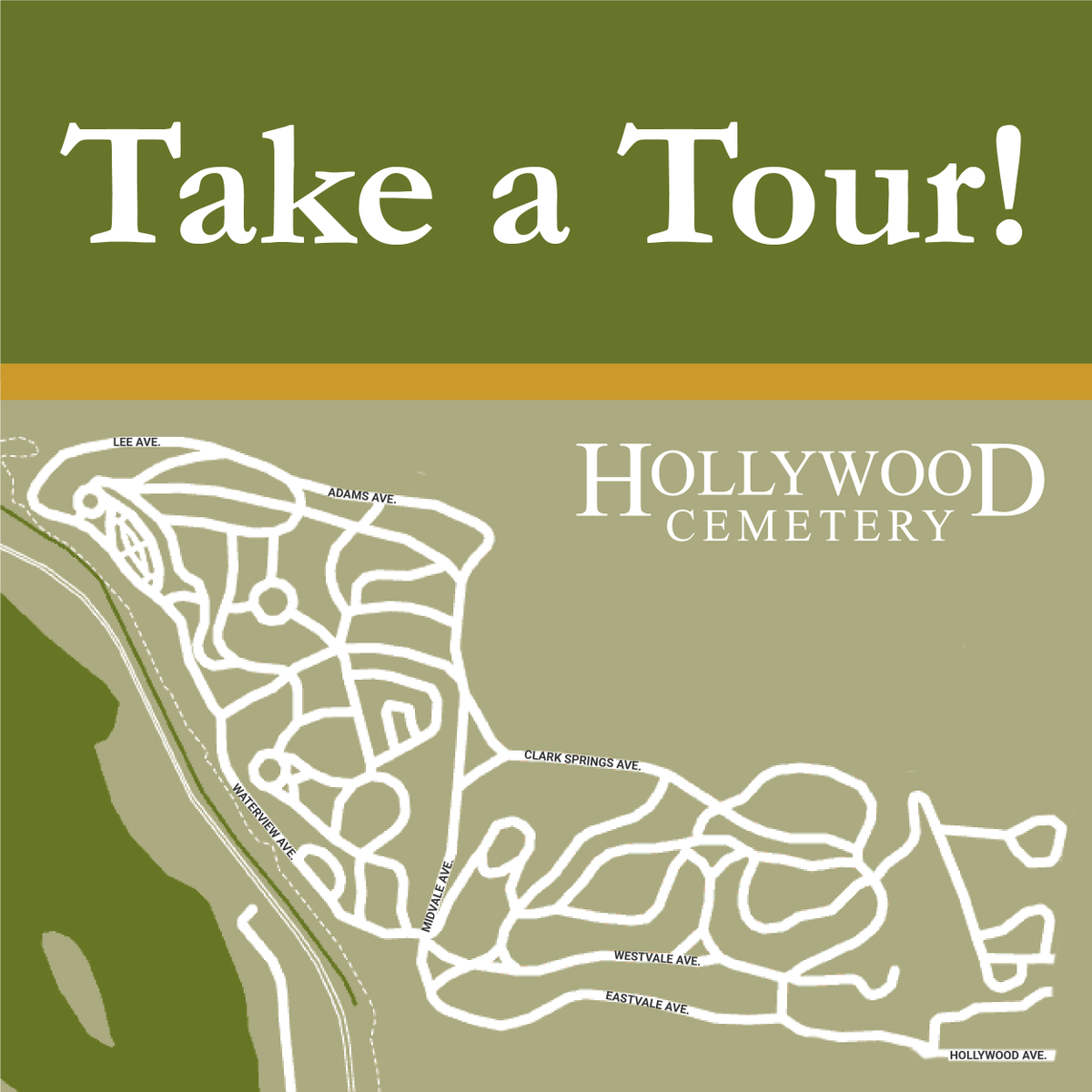 Visitors are welcome to take a self-guided tour through Hollywood Cemetery in their car or on foot. You can pick up a map in the cemetery office. This is a great opportunity to take our Natural Treasure Guides along with you! hollywoodcemetery.org/visit/natural-…