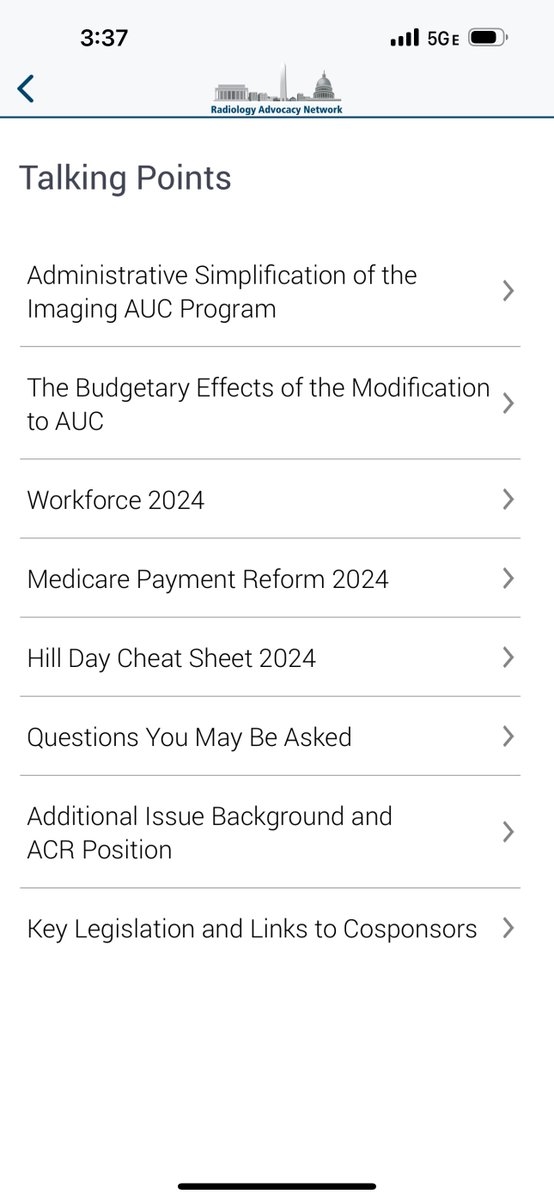 Going paperless? Use our #RADvocacy app for all leave-behind and attendee folders for Hill Day. #ACR2024 #ACRHillDay24