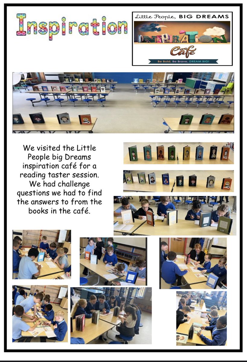 5_bedford's tweet photo. We loved starting our new inspiration theme by visiting the Little People, Big Dreams cafe to discover information about some amazing people @BedfordPrimary @SouthportLTrust @MoonMaddy https://t.co/WXhnSzdDUl