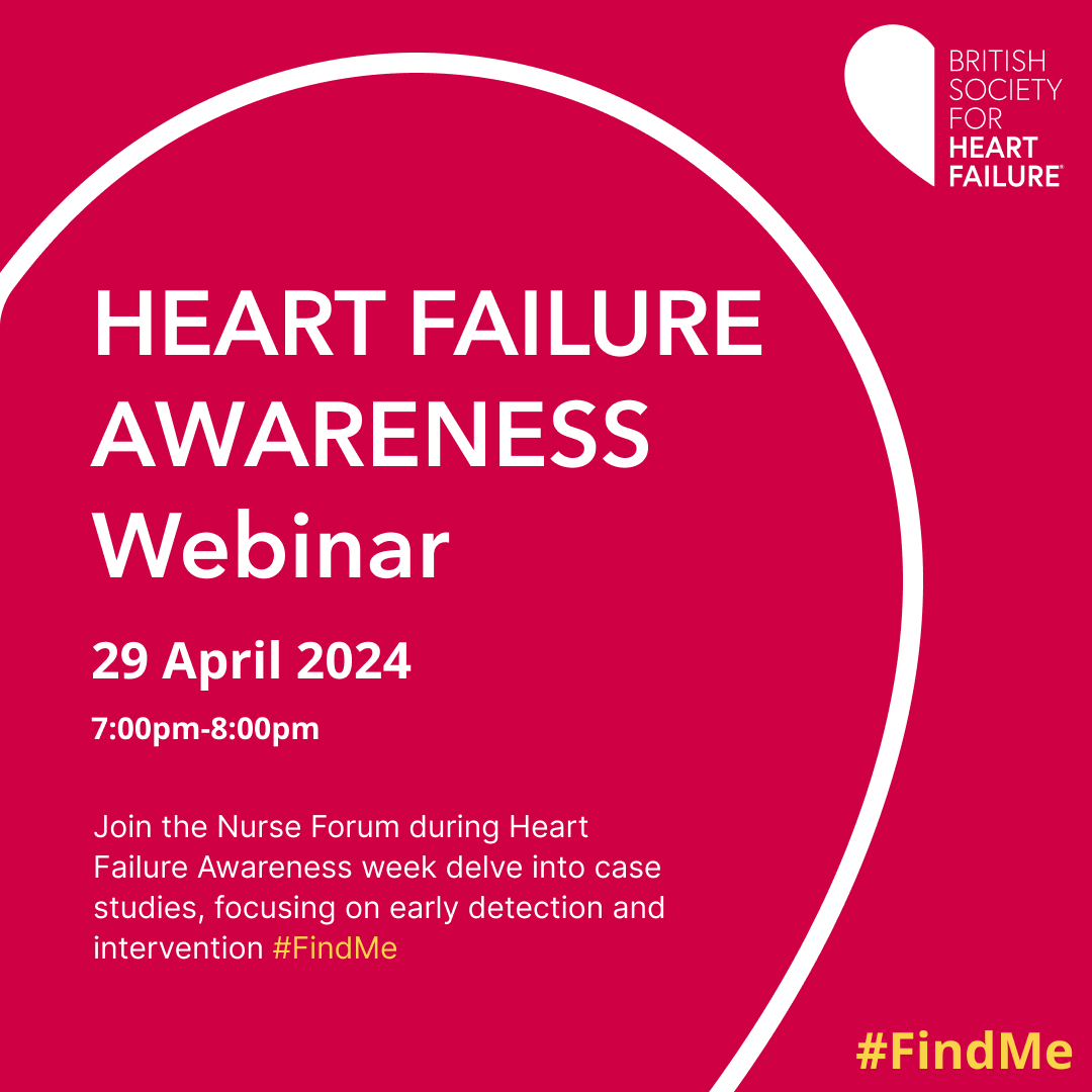 Join our webinar, Detect the Undetected: Find Me, to kick start Heart Failure Awareness Week! We will delve into case studies, focussing on early detection and prevention of HF. We all have a key role to play in detecting those undetected, they present to our clinics every…