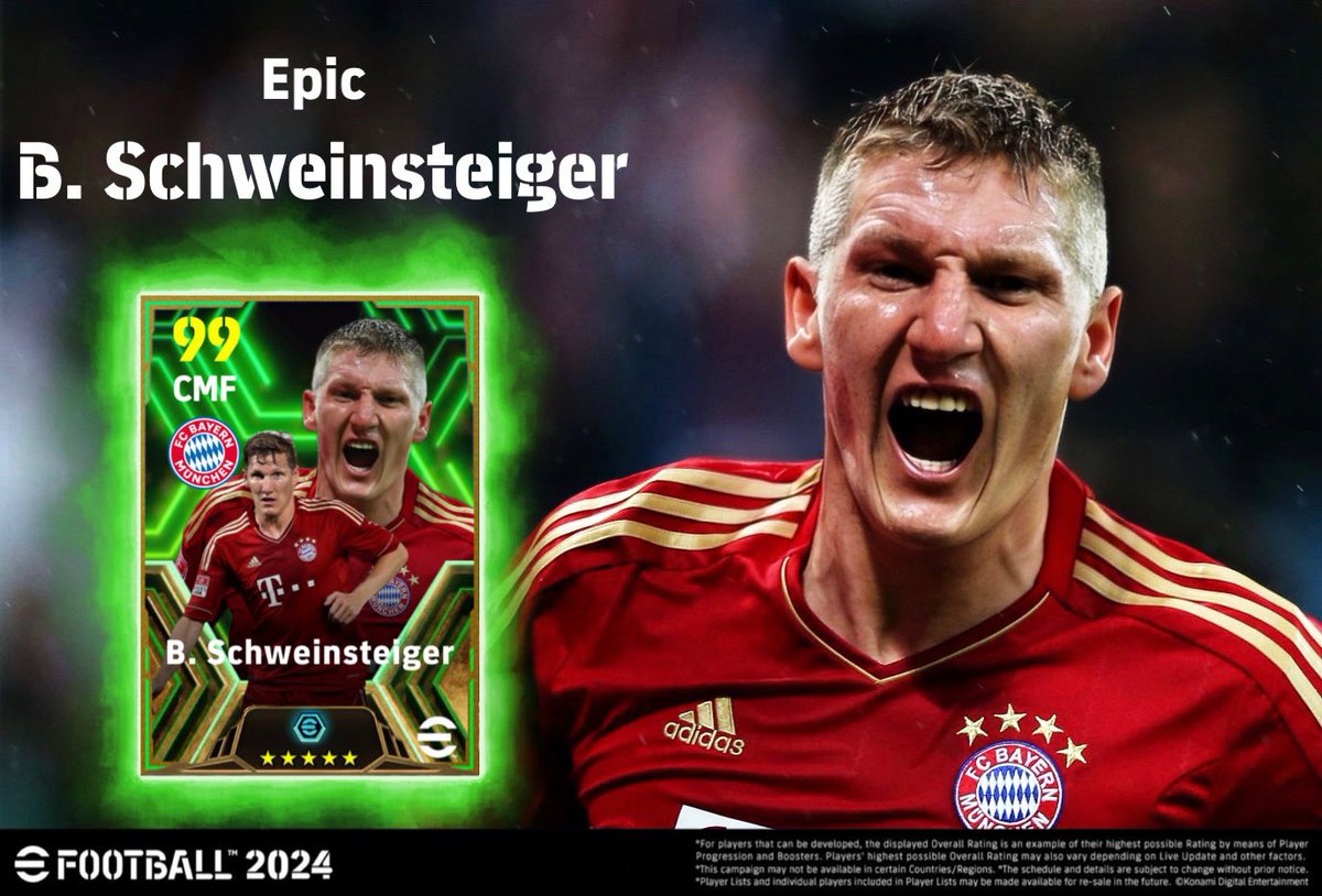 [Prediction] New Epic : Schweinsteiger 🐐

A midfield maestro !!! 🥶🛡️

📸 - @BuririnOfTheEnd 
#eFootball | #BayernMunich