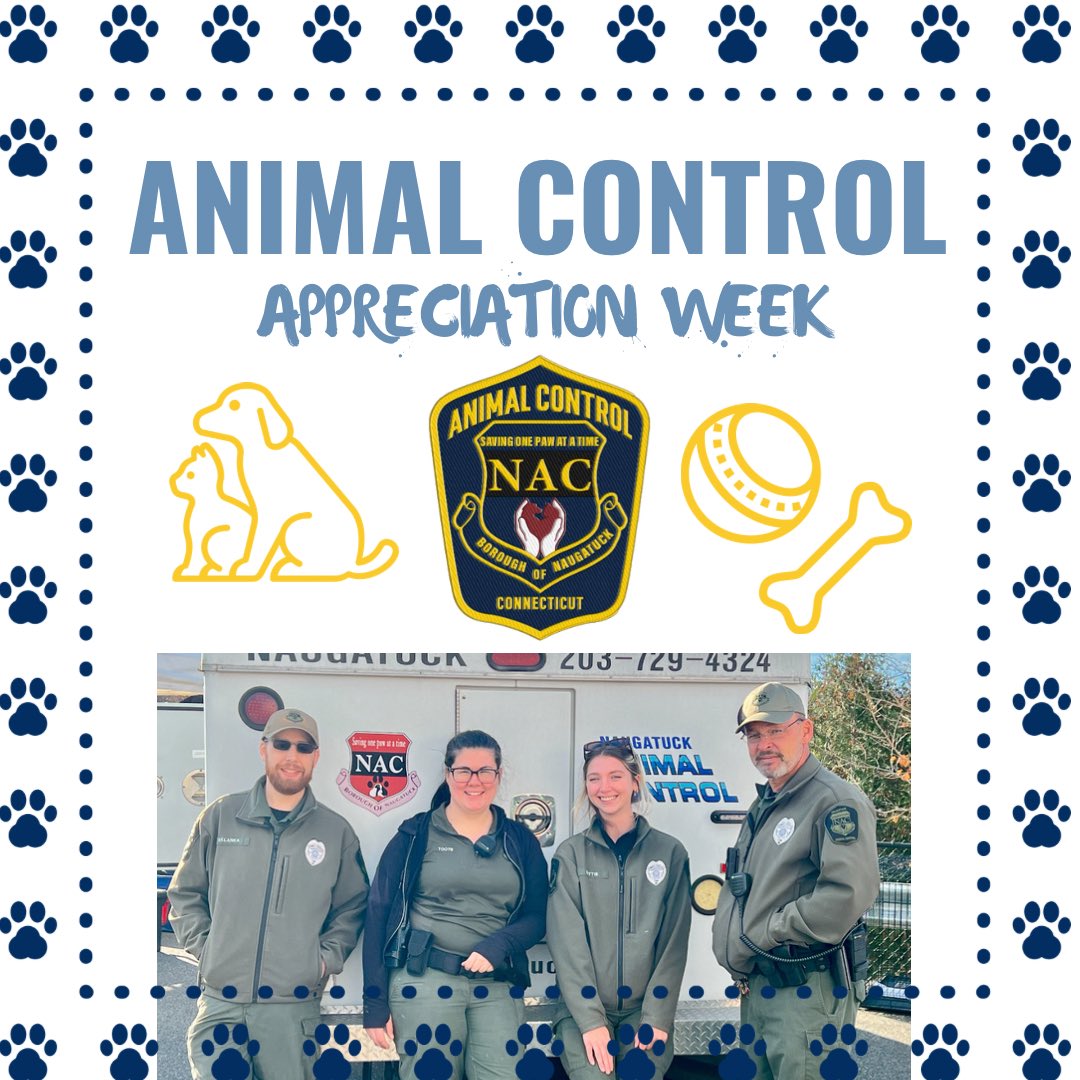 It’s ACO Appreciation Week &amp; we’re celebrating the unsung heroes who protect both animals and humans, ensuring harmony in our shared environment. Thank you, especially to our Naugatuck Animal Control officers, for your tireless dedication and compassion! 🐕‍🦺🐾🐈