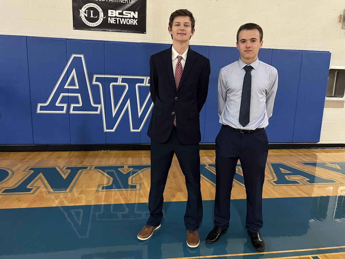 Congratulations to <a href="/awlshs/">A. W. High School</a> seniors, Austin Wilson and Joseph Masiker for being accepted into the U.S. Naval Academy and U.S. Air Force Academy. 

Both were recognized at last night's Board of Education meeting.

anthonywayneschools.org/protected/Arti…