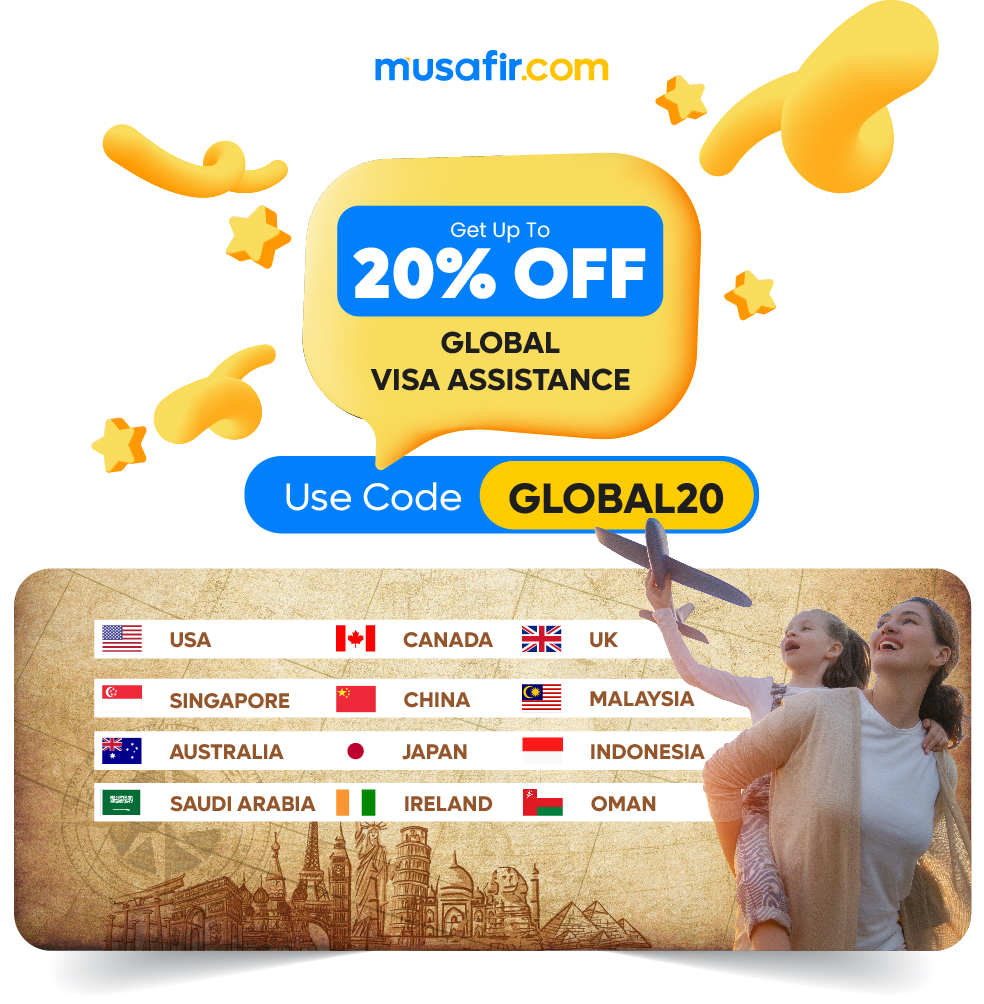 Get your global visa paperwork sorted with our #globalvisaexperts at musafir.com Use code: GLOBAL20 for 20% off!🌟 Get in touch with our global visa team today at globalvisa@musafir.com, today! 🌍✈️ #musafirdotcom #IamMusafir #globalvisa #visaassistance