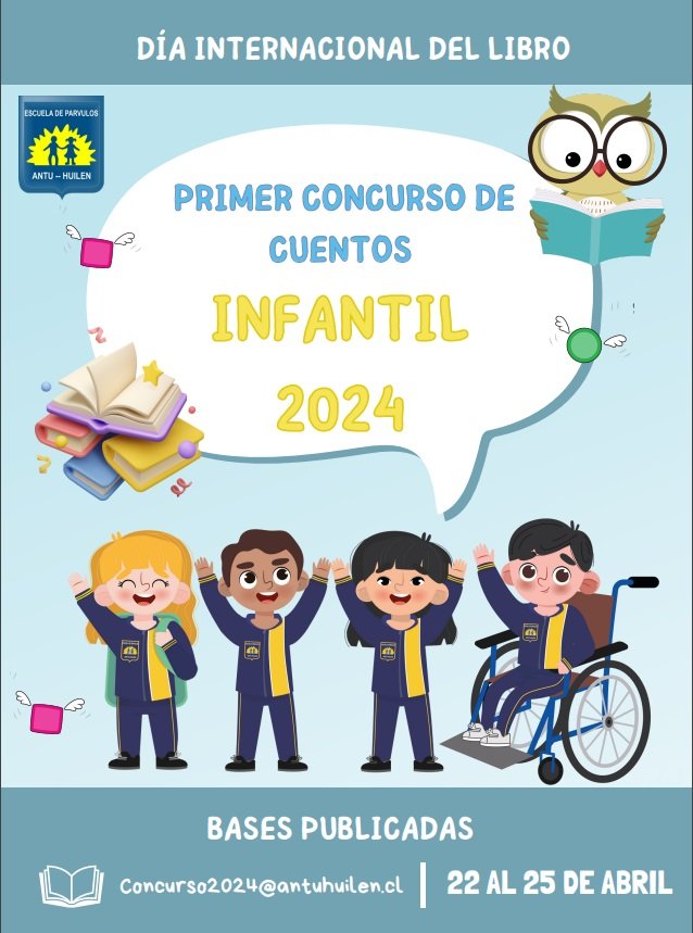 Estimadas Familias 
Compartimos la convocatoria al 1° Concurso de cuentos Infantiles. Esperamos sus creaciones 📚
Se adjuntan las bases, drive.google.com/file/d/1TrxHQj…
<a href="/INDEP_DAEM/">DAEM_Independencia</a> <a href="/Muni_Indep/">Municipalidad de Independencia</a> <a href="/SubEducParv/">Subsecretaría de Educación Parvularia 🧒🏽👶🏽👩🏽</a>