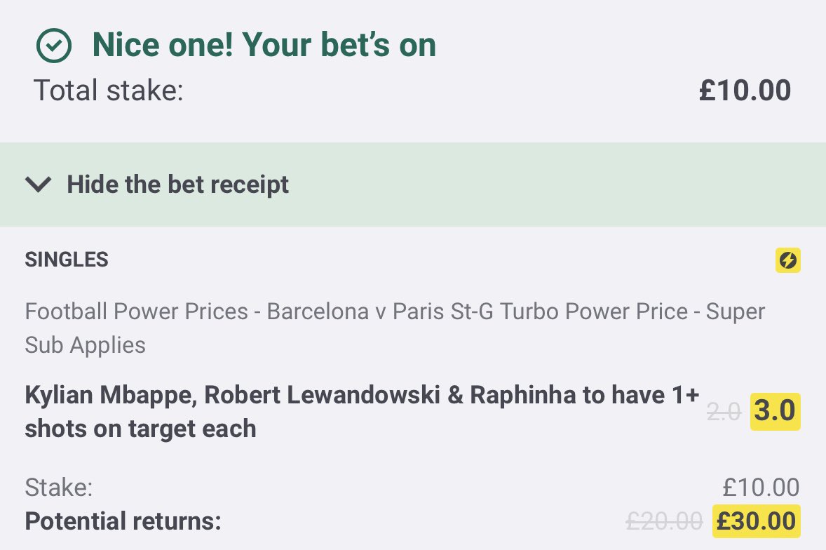 Agreed mate, I’m on it. 

📌 Link here for anyone who wants it: bit.ly/1604-PP

Exclusive to Paddy Power.

Sign up, stake £10 on it & you’ll get £50 in free bets.

🤝 Just use this link to get that offer: bit.ly/PP-G50-BB

Stats behind the bet below.

/ THREAD 🪡…