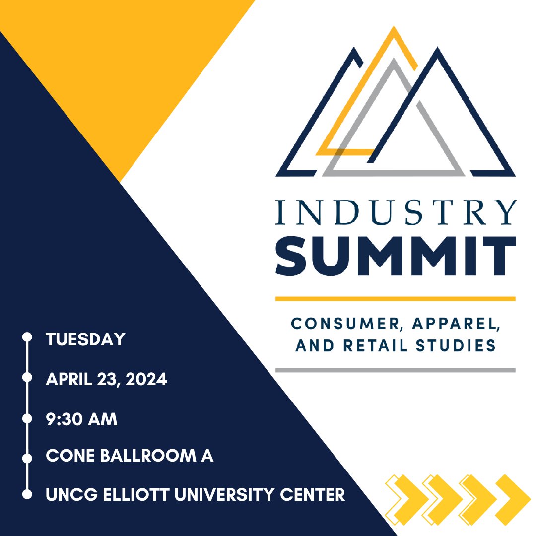 UNCG_CARS's tweet photo. We are just a week away from the ninth annual Consumer, Apparel, &amp; Retail Studies Industry Summit. Sponsored by Cotton Incorporated &amp; Burlington Industries CARS Foundation.

Join our panel "Tackling Sustainability Issues in the Fashion Industry through Innovation and Creativity" https://t.co/IA4p2ZjLGV