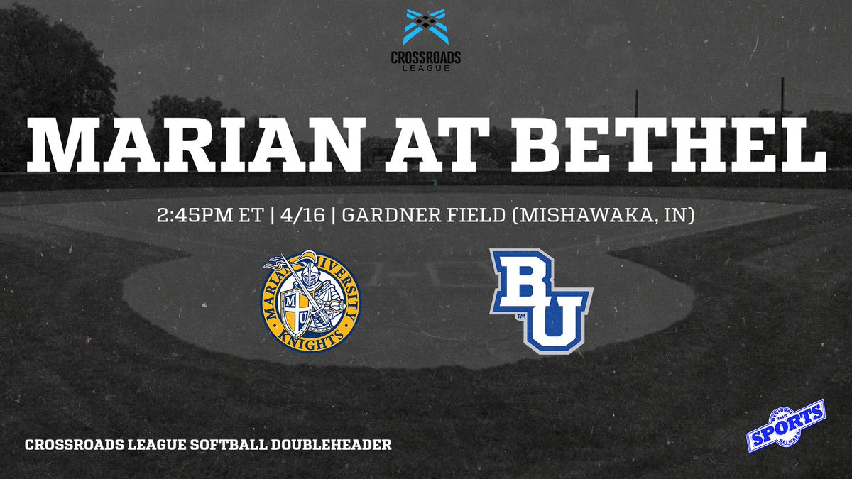 College softball is in action today as the Bethel Pilots host the Marian Knights in a Crossroads League doubleheader! Join Nate Wangler at 2:45PM ET for pregame coverage from Gardner Field! Check it out on the Bethel Pilots Sports Network and rrsn.com!