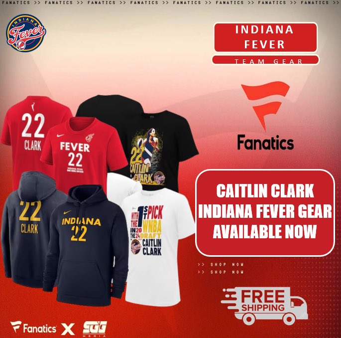 CAITLIN CLARK INDIANA FEVER GEAR AVAILABLE NOW, @Fanatics 🏆 FEVER FANS‼️Be the first to get your Caitlin Clark Indiana Fever gear. Order today and receive FREE SHIPPING using this PROMO LINK: fanatics.93n6tx.net/CLARKFEVER📈 HURRY! SUPPLIES GOING FAST!🤝