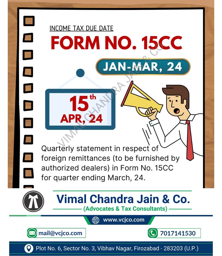 vcj_co's tweet photo. Form No. 15CC
#Form15CC
#TaxDeclaration
#IncomeTax
#FinancialDocumentation
#TaxCompliance
#FinancialRegulations
#TaxAuthorities
#TaxForm
#Taxation
#LegalCompliance
#vcjco #firozabad #agra #shikohabad #itr #incometaxreturn #refund #gst #gstr #gstregistration #tax #taxation https://t.co/pc2xIk87ZE