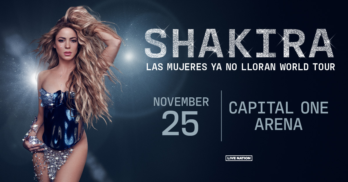 We’re excited to welcome Shakira to the Capital One Arena stage on her Las Mujeres Ya No Lloran World Tour 🔥Tickets on sale this Monday, April 22nd @ 10 AM local!