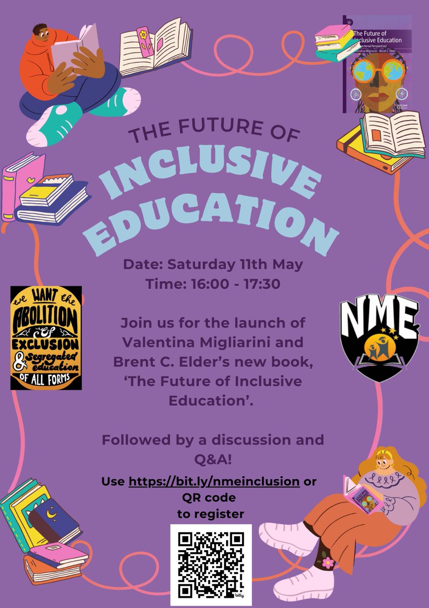 Collab between @nmebirmingham & the authors of The Future of Inclusive Education: Join our webinar, Saturday 11 May, 4 - 5.30pm (BST) on the book, a history of 'special' education in England & to discuss problems we face trying to transform education in our lives & workplaces