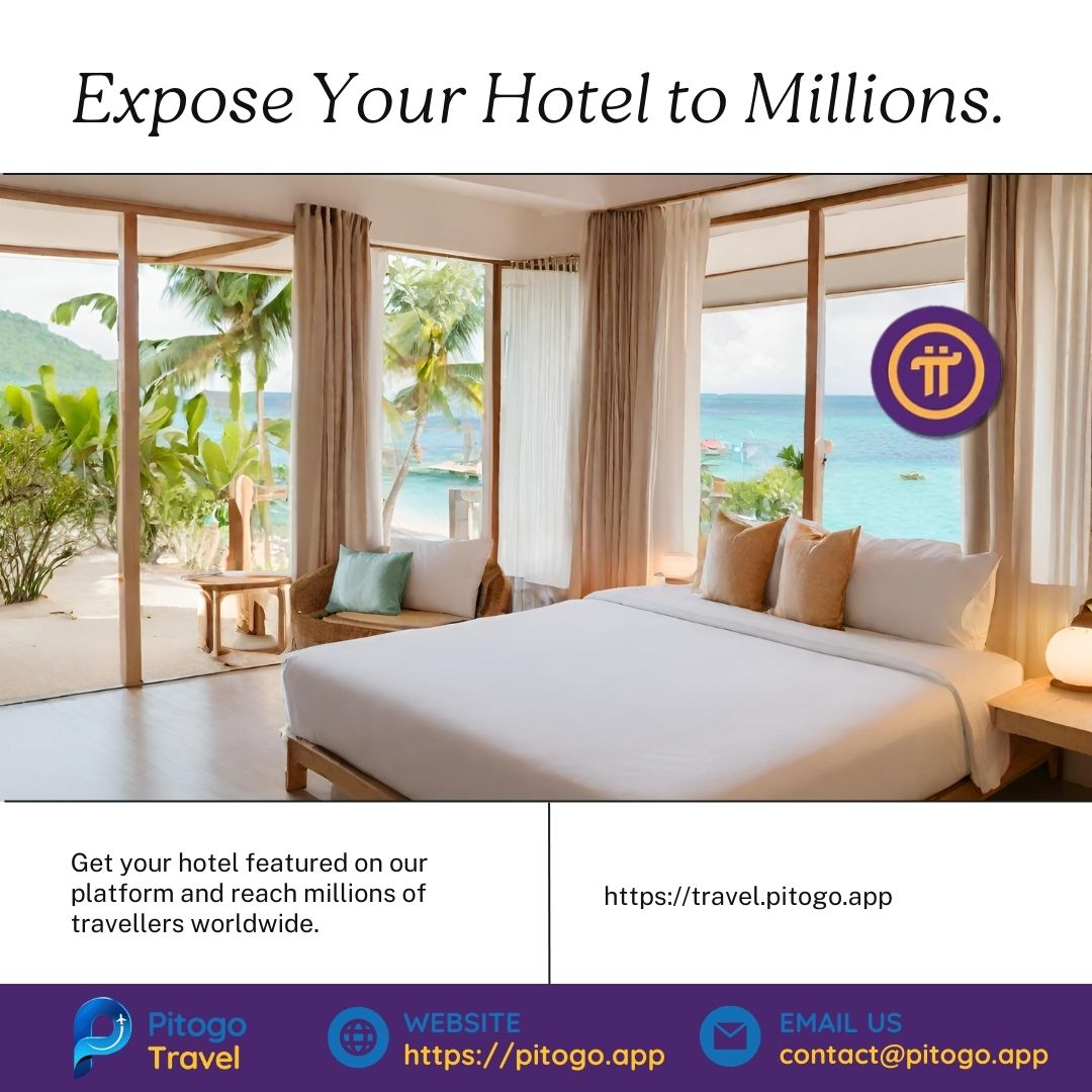 🌟 Embrace New Horizons with Pitogo Travel: Your Pathway to Adventure! 🚀 Together, let's unlock new frontiers and shape the future of hospitality. Welcome to Pitogo Travel, where every stay is an adventure waiting to unfold! 🌍 #PitogoTravel #HotelOwners #PiPayments