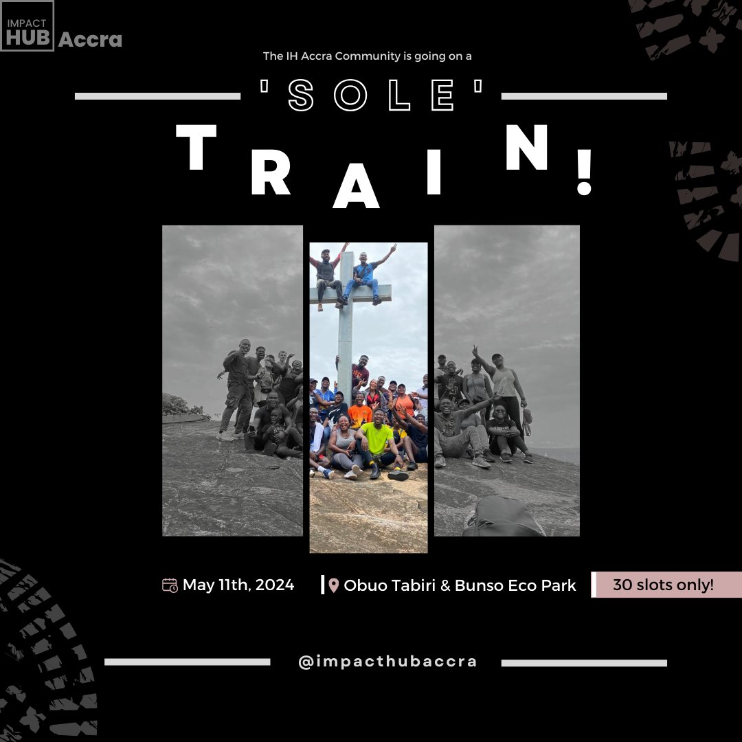 ImpactHubAccra's tweet photo. Join the Epic Impact Hub Accra x Eastern Tech Hub #CommunityHike! May 11th, 7 AM GMT, Obuo Tabiri. Guided hikes, team-building, and thrilling activities. Forge relationships, share knowledge, and expand your network. 30 spots only! Don't miss it! π #ImpacthubAccra #Networking https://t.co/lR0YC4Ohko