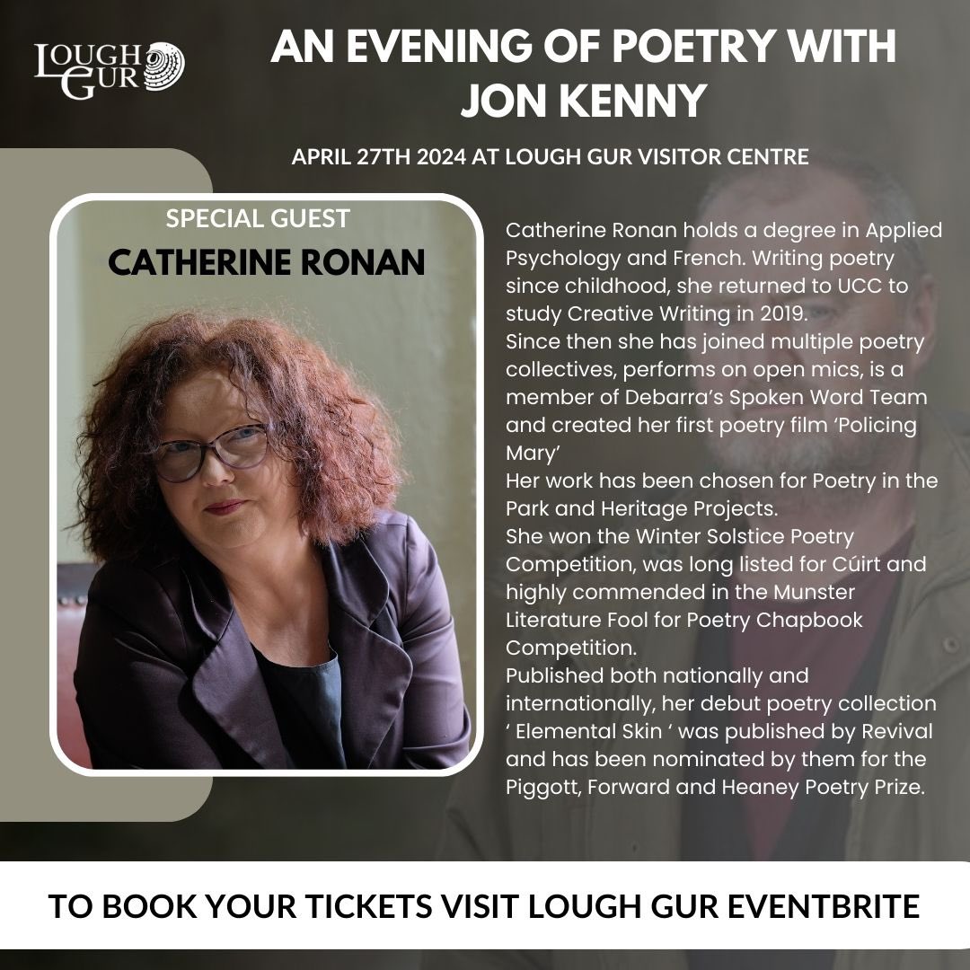 An Evening of Poetry with Jon Kenny presents special guest Catherine Ronan. To book your tickets follow the link below ⬇️ tinyurl.com/52jrnk9m @JonKennyActor @Limerick_ie