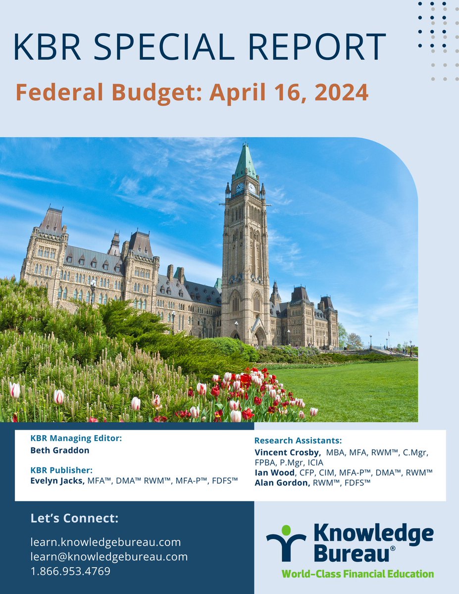 Coming to the inboxes of KBR subscribers tonight! Subscribe now to receive your free copy of the April 16 Federal Budget Report. learn.knowledgebureau.com/pages/knowledg…