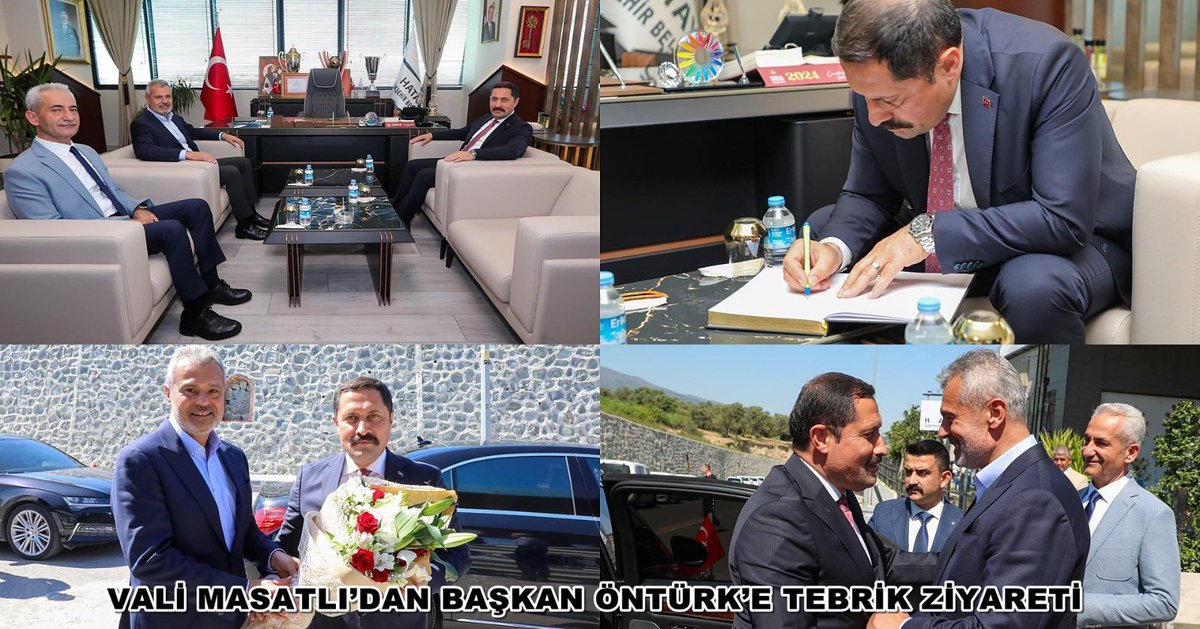 Hatay Valisi Mustafa Masatlı, Hatay Büyükşehir Belediye Başkanı Mehmet Öntürk’e tebrik ziyaretinde bulundu. Haber link: hatayhabergundem.com/vali-masatlida…