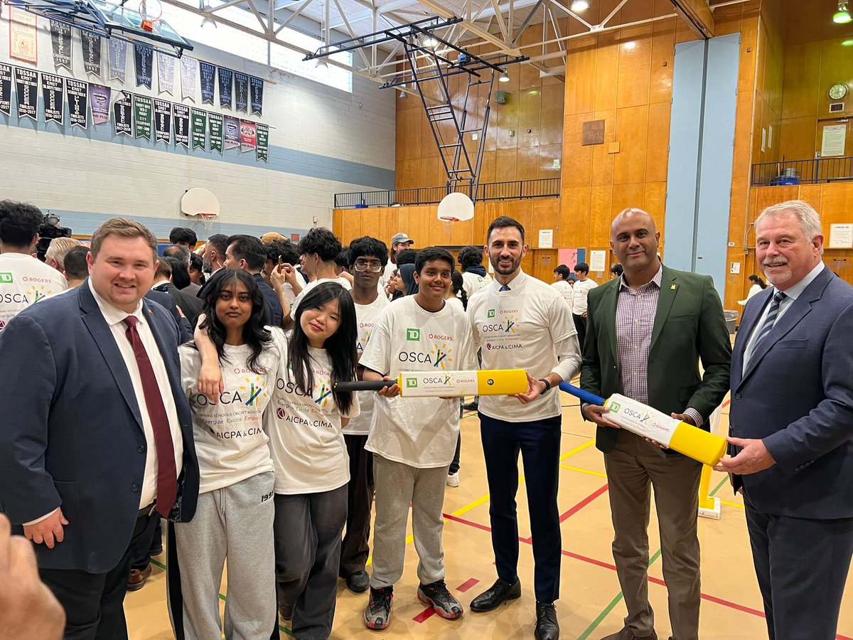 Thrilled to join @fordnation, my @OntarioPCCaucus colleagues and Mayor @oliviachow at the Premier’s Cup Cricket Launch. 🏏 As one of the fastest growing sports in Ontario, we’re proud to support @oscaschools and their efforts to get even more Ontario youth into this great game.