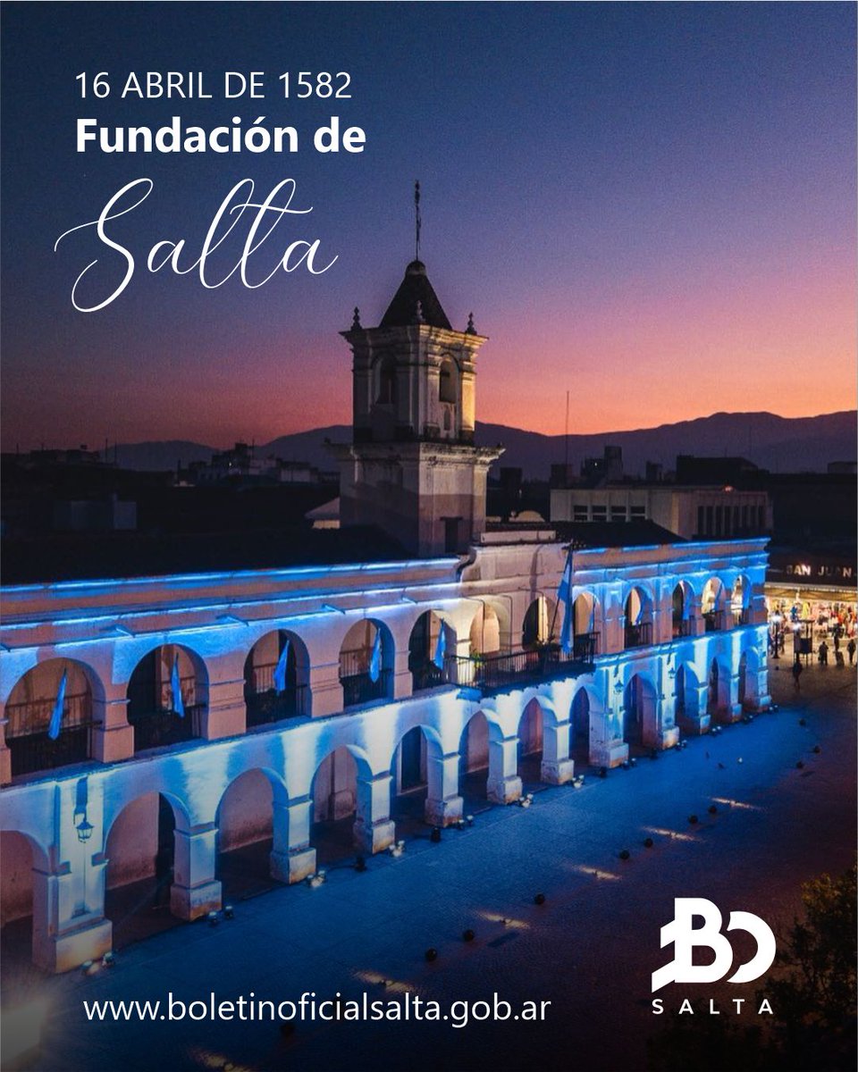 boletinsalta's tweet photo. ¡Hoy nuestra S A L T A cumple 442 años! ⚫️🔴

Celebramos este día con el orgullo de ser SALTEÑOS ❤️ https://t.co/kefUxxbjEJ