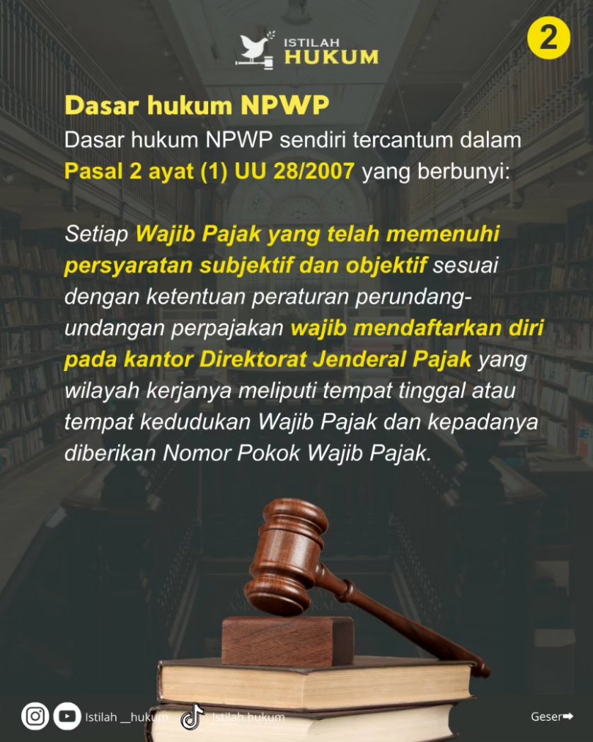 IstilahHukum's tweet image. Apakah NPWP Wajib?
#pajak #hukumpajak #perdata #hukumperdata #npwp #ilmuhukum #pengantarhukum #mahasiswahukum #hukumindonesia