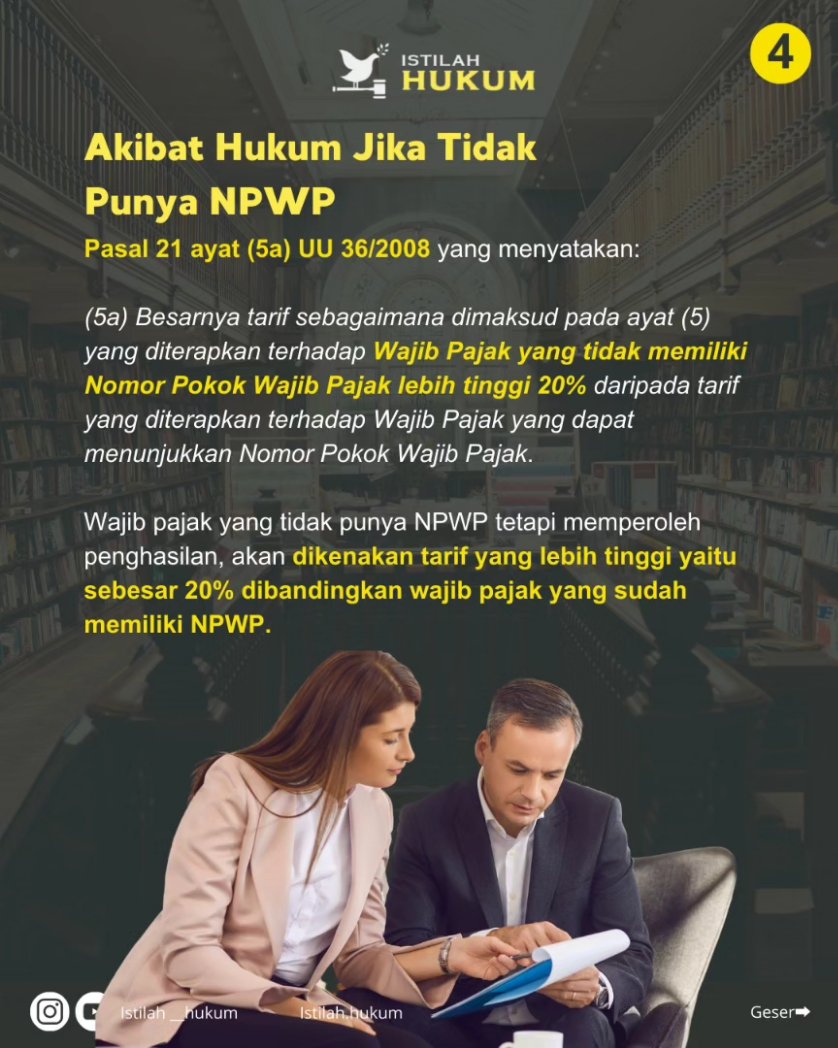 IstilahHukum's tweet image. Apakah NPWP Wajib?
#pajak #hukumpajak #perdata #hukumperdata #npwp #ilmuhukum #pengantarhukum #mahasiswahukum #hukumindonesia