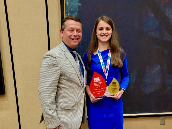 BGHS ATHLETE HONORED: On April 15, Molly Conway was honored at the Bryant-Jordan Scholar Athlete Banquet as the AHSAA Class 5A, Region 4 scholarship winner. Molly is the 11th recipient in school history. She was also named the state's overall Scholar Athlete Winner for Class 5A.