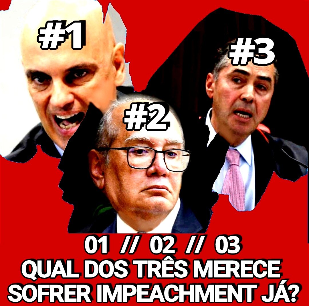 FreeBrazil4Ever's tweet photo. DIFÍCIL, HEIN?!
#1 - #ALEXADREDEMORAES
#2 - #GILMARMENDES
#3 - #BARROSO

-----VOTA AÍ-----
👇🏻👇🏻👇🏻👇🏻👇🏻👇🏻👇🏻 https://t.co/lwS3WGyxKL