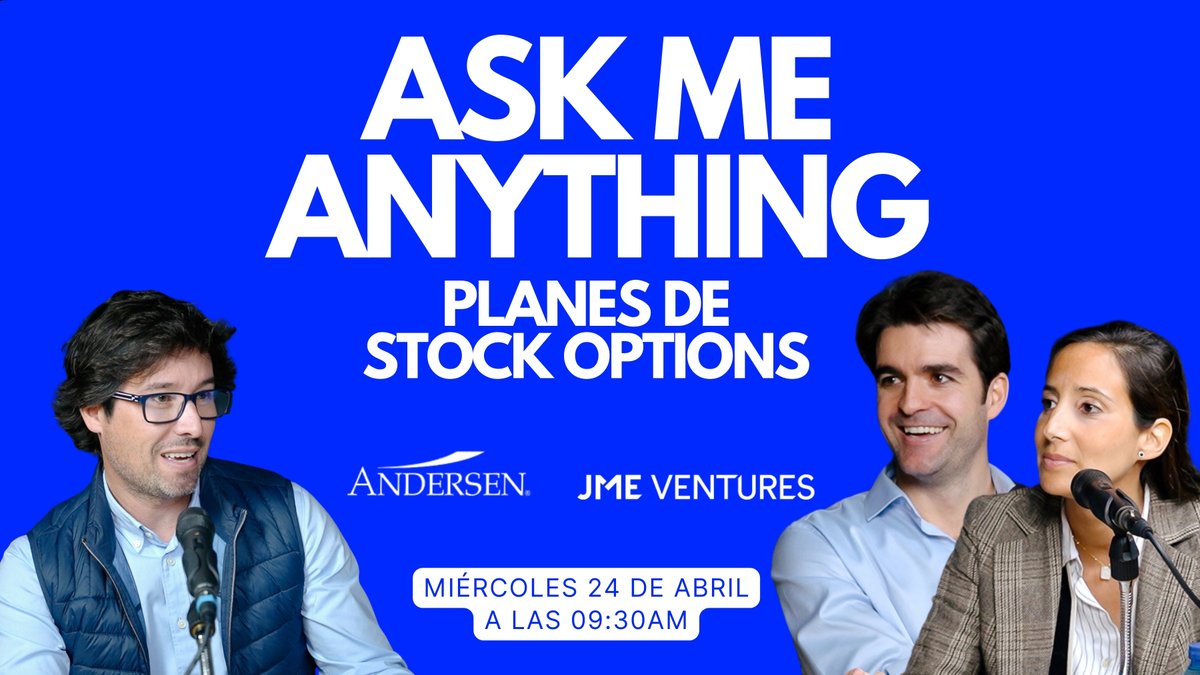 📌 'Ask Me Anything - ESOP & Phantom Shares” El próximo miércoles 24 organizamos un webinar en directo para resolver dudas sobre planes de stock options y phantom shares. Es una sesión abierta para emprendedores, empleados e inversores.
