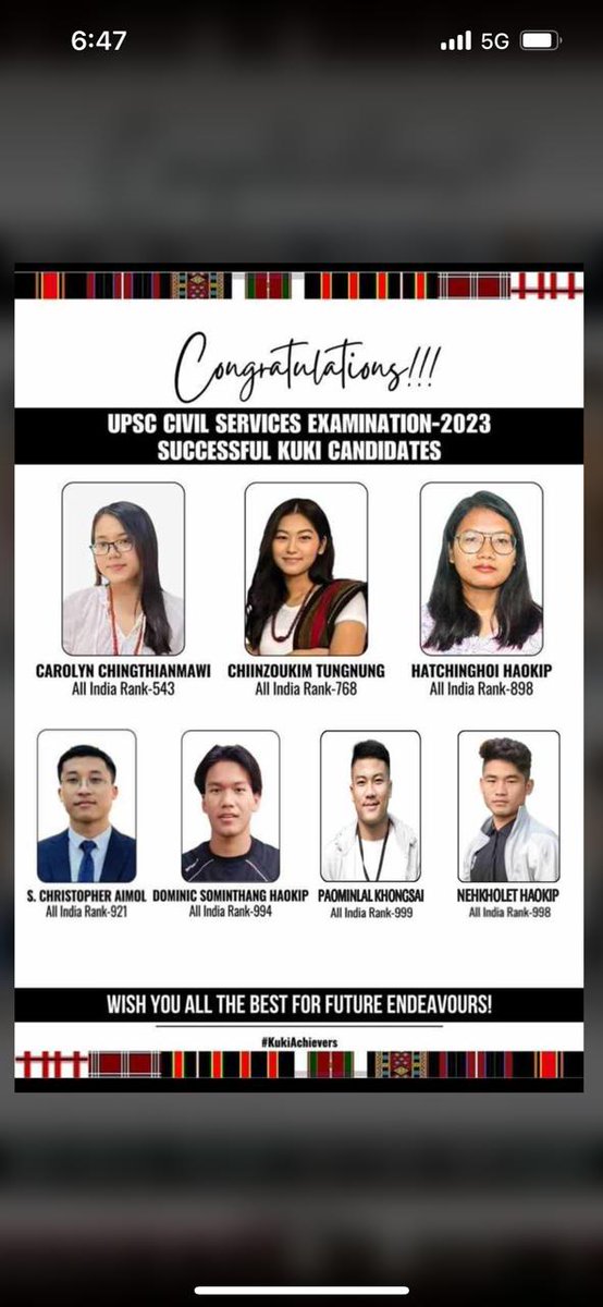 In spite of being at the cross road. Your hard work and dedication have paid off. Congratulations to all Kuki candidates who made it to the final list of the #UPSC2023 . #Kuki #Tahchapa #Tahchanu #Kukis