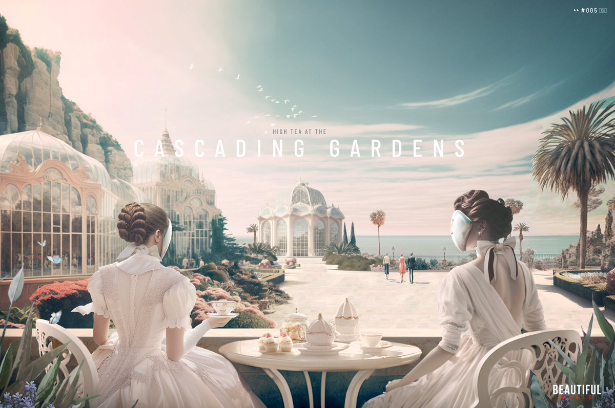 ✏️Making of 'Cascading Gardens' artwork 📷Step 5/5 + General lighting and colour adjustments + Title and Branding #conceptart #sciencefiction #artwork #Photoshop #midjourney