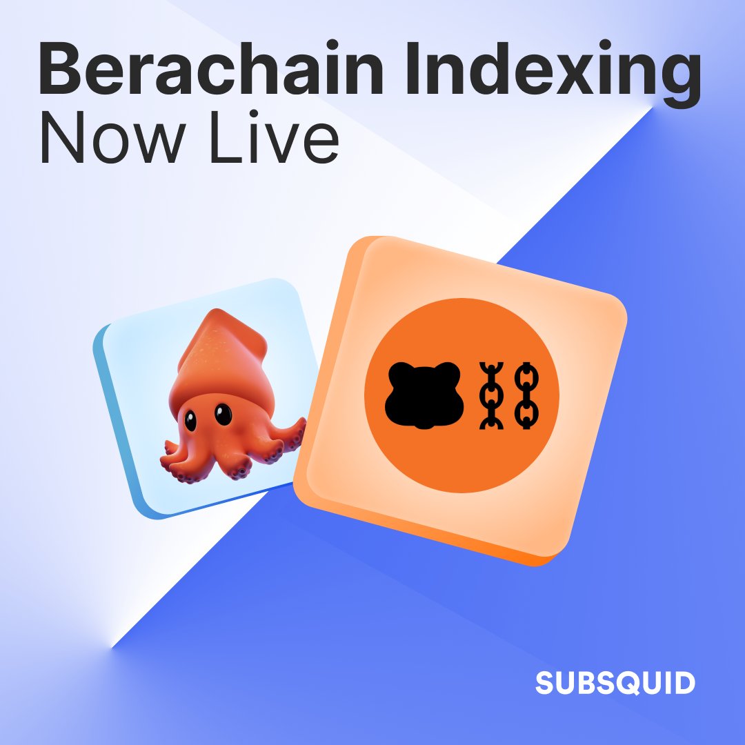 sqd.ai (@hellosqd) on Twitter photo We're excited to add <a href="/berachain/">Berachain Foundation 🐻⛓</a> indexing to our data lake.
For all the Bera builders, Subsquid now provides a fast, easily-accessible way to index all the onchain data you need directly from a decentralized data lake - without relying on RPC nodes or centralized providers. We're excited to add <a href="/berachain/">Berachain Foundation 🐻⛓</a> indexing to our data lake.
For all the Bera builders, Subsquid now provides a fast, easily-accessible way to index all the onchain data you need directly from a decentralized data lake - without relying on RPC nodes or centralized providers.