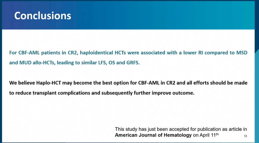 CONGRESS #EBMT24 | Yishan Ye, Zhejiang University School of Medicine discusses an EBMT registry-based analysis of outcomes following allo-HCT using either HAPLO, MSD, or MUD. HAPLO was associated with a higher 2-year NRM. The 180-day CI of grade II-IV aGVHD was higher in…